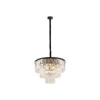 Żyrandol wiszący CRISTAL BLACK M szer. 56cm 9xE14 | czarny 7616
