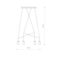 Lampa wisząca IMBRIA BLACK IV listwa 9192