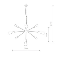 Lampa wisząca industrialna zwis ROD IX złoty śr. 77cm 9130