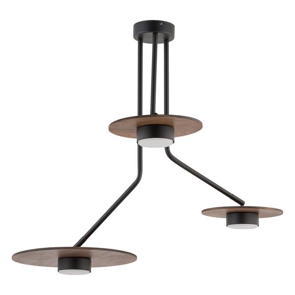 Lampa sufitowa DISK III szer. 72cm 3xGX53 | czarny/brązowy 7644