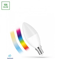 Żarówka LED ŚWIECOWA sterowana Bluetooth RGBW + CCT barwa 2700 - 6000K 4,9W E14 SMART Simply multikolor