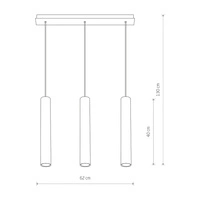 Lampa wisząca EYE III wys. 130cm 3xGU10 | mosiądz 7863
