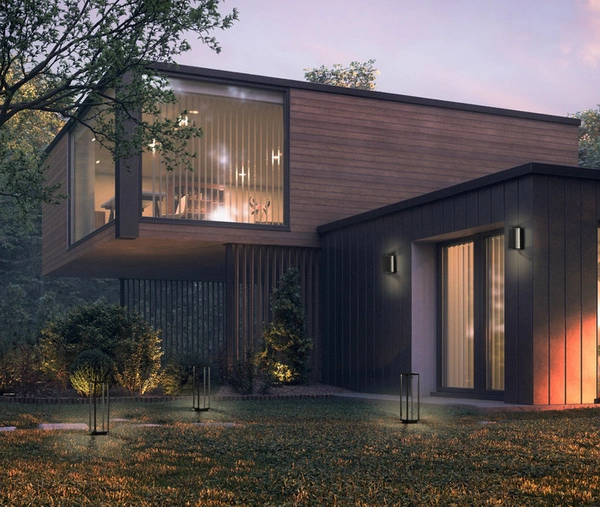 Kinket elewacyjny SYMMETRY LED I wys. 25cm 7W barwa ciepła 3000K | grafitowy 8176