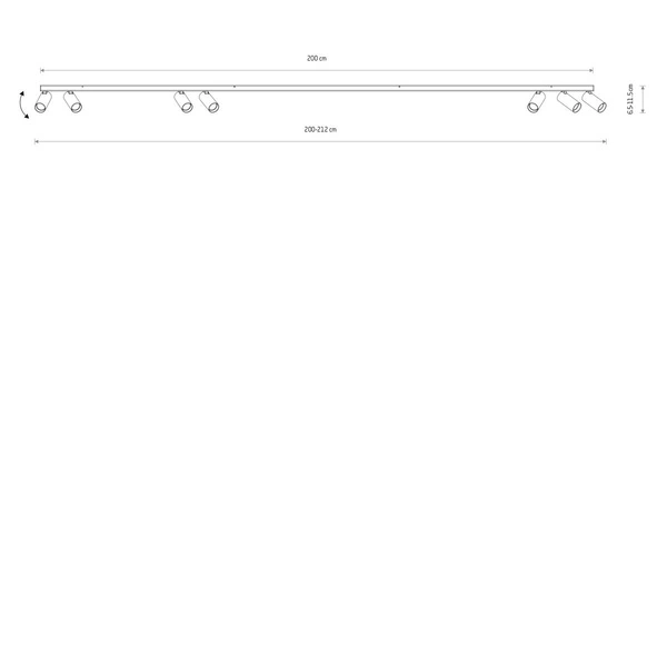 Lampa sufitowa FOURTY VII miniGU10 dług.200cm szer.4cm | Biały 11436