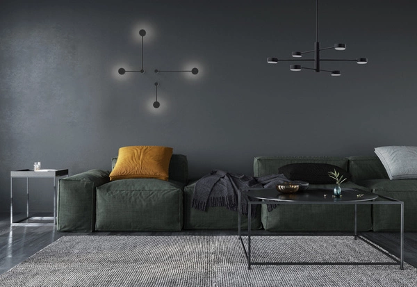 Plafon wewnętrzny do salonu ORBIT VI GX53 8W LED wys. 53-85cm | czarny 7946