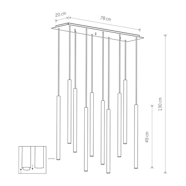 Lampa nad wyspę stół LASER WHITE X biała 8922