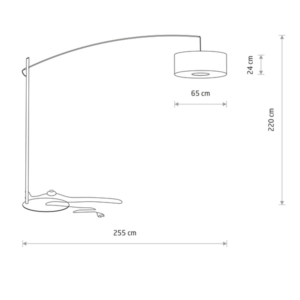 Lampa podłogowa POISE multicolour B E27 wys.230cm dług.255cm przewód 270cm włącznik | 11430