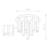 Lampa sufitowa nowoczesna rurki STALACTITE black XIII czarny śr. 34cm 8355