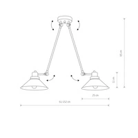 Lampa sufitowa na ramionach TECHNO II 9143