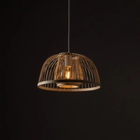 Lampa wisząca KRABI szer. 40cm E27 | naturalne drewno/biały 11158