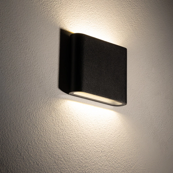 Lampa ścienna SEMI LED S wys.9cm dług.11cm 2x3W 3000K 300lm IP54 | Czarny