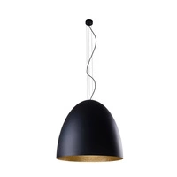 Lampa wisząca tuba nad stół EGG XL czarny/złoty śr. 75cm 9026