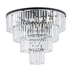 Żyrandol CRISTAL SILVER L szer. 71cm 12xE14 | czarny/transparentny 7630