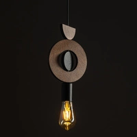 Lampa wisząca DROPS WOOD D 216,5cm E27 | ciemne drewno\czarny 11176