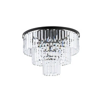 Żyrandol CRISTAL SILVER M szer. 56cm 9xE14 | czarny 7627