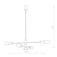 Lampa wisząca loftowa ROTOR IV E27 60W wys. 83cm | czarny 7935