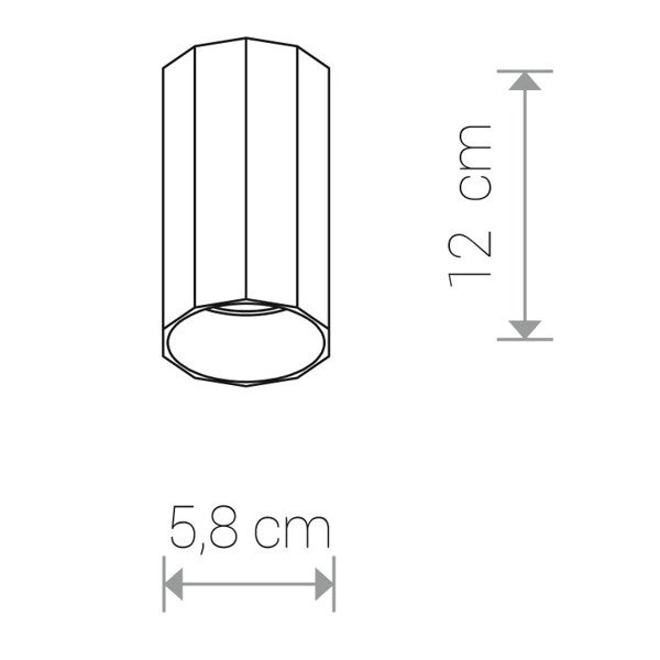 Spot sufitowy kanciasta tuba POLY S czarny śr. 5,8cm 8876