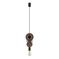 Lampa wisząca DROPS WOOD C 216,5cm E27 | ciemne drewno/czarny 11175