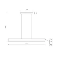 Lampa wisząca Q LED PRO 116cm 31W barwa ciepła 3000K | czarny 8254