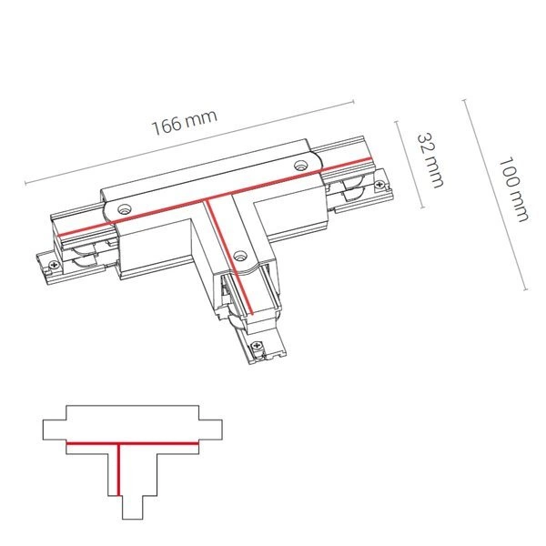 Łącznik T natynkowy CTLS POWER T CONNECTOR RIGHT 1 BLACK (T-R1) prawy biały 8242