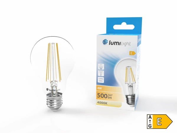 Żarówka filament LED FLM A60 E27 4W 500lm | barwa neutralna