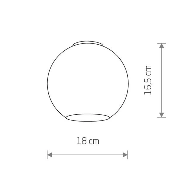 Szklany klosz kula systemu CAMELEON MONACO 18cm | dymiony 10205