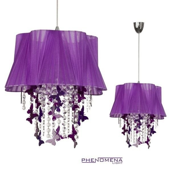 Fioletowa lampa kryształ FILTON I zwis 5136