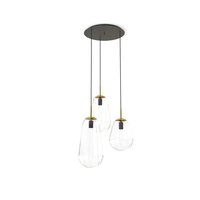 Lampa wisząca PEAR III wys. 130cm 3xE27 | złoty/transparentny 7794