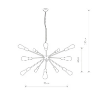 Lampa wisząca industrialna zwis ROD XV złoty śr. 77cm 9027