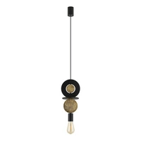Lampa wisząca DROPS WOOD E wys. 216,5 cm E27 | czarny/złoty 11177