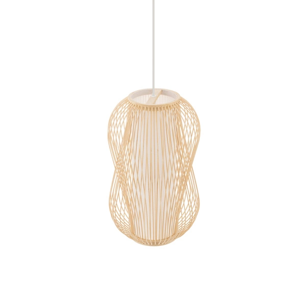 Lampa wisząca PUKET M śr. 26cm E27 | naturalne drewno/biały 11161