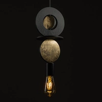 Lampa wisząca DROPS WOOD E wys. 216,5 cm E27 | czarny/złoty 11177