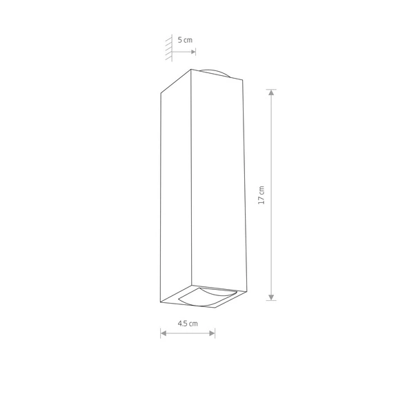 Kinkiet zewnętrzny na elewację LENS LED czarny 9112