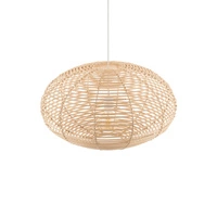 Lampa wisząca RATTAN M śr. 60cm E27 | naturalne drewno/biały 11154