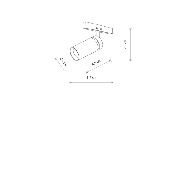 SPOT ZOOM LED 2W 3000K 120lm szer.5.7cm wys.7.2cm do szynoprzewodów NANO-LVM | Czarny 11713