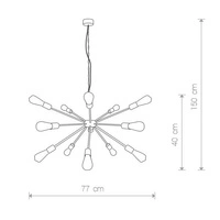 Lampa wisząca industrialna zwis ROD XV złoty śr. 77cm 9027