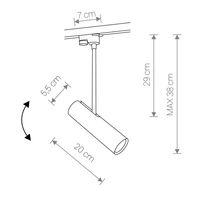 Reflektor do szyno przewodu PROFILE EYE SUPER C BLACK 9244