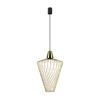 Lampa wisząca druciana zwis nowoczesna WAVE L złoty śr. 40cm 8857