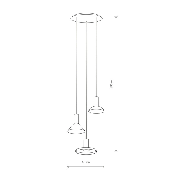 Lampa wisząca HERMANOS III wys. 130cm 3xGU10 | czarny 8030