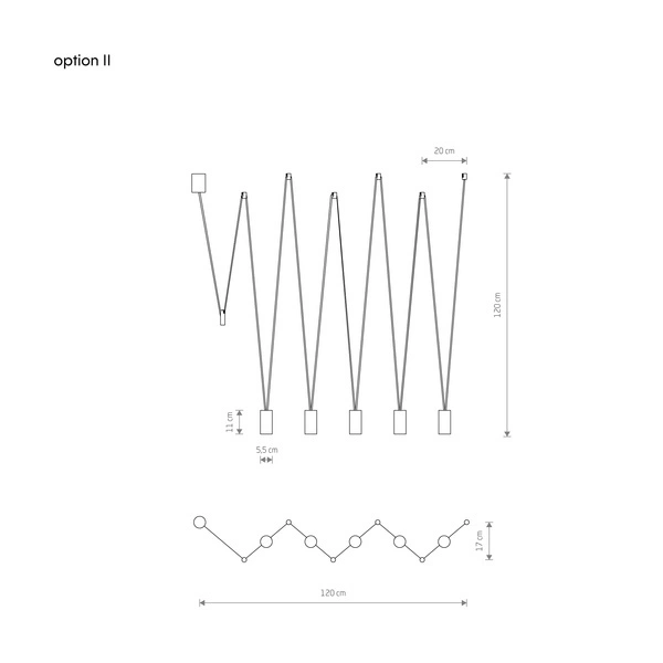 Lampa wisząca regulowana MORE EYE V 200cm 5xGU10 | czarny 7825
