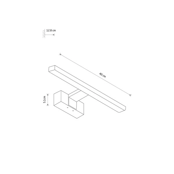 Kinkiet CEZANNE LED BLACK S 40cm 8W barwa neutralna 4000K IP44 | biały 10683