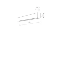 Kinkiet STRAIGHT WALL LED BLACK S 62cm T8 11W ciepła 3000K | czarny 7596