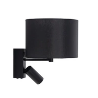 Kinkiet LUSSO E27+miniGU10  wys.30cm szer.23cm włącznik | Czarny 11521