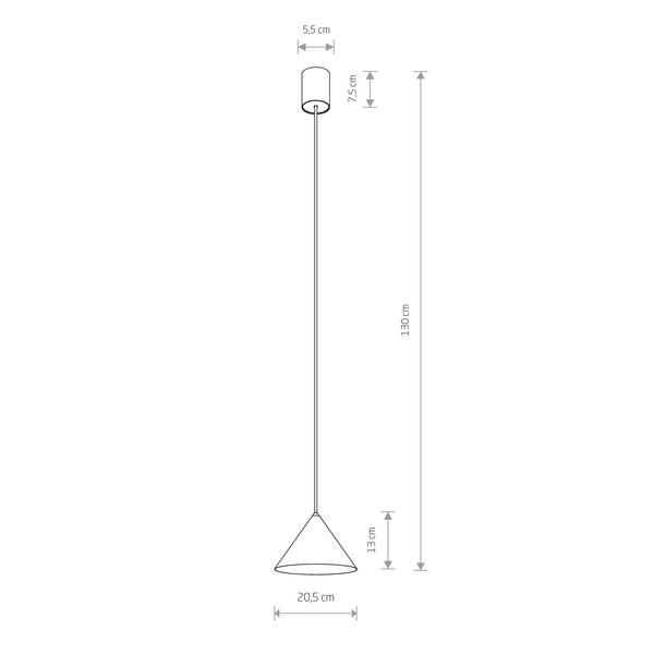 Lampa wisząca ZENITH S wys.130cm szer.20.5cm GU10 IP20 | Terracotta 11490