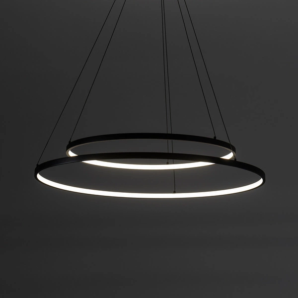 Lampa wisząca CIRCOLO LED szer. 60cm 35W barwa ciepła 3000K | czarny 10814