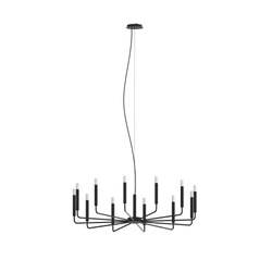 Lampa wisząca ORTO XII B 12xE14 wys.170cm szer.101.5cm | Czarny 11464