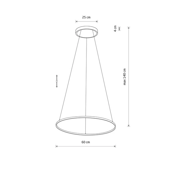 Lampa wisząca CIRCOLO LED szer. 60cm 21W barwa neutralna 4000K | czarny 10862