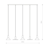Lampa wisząca HERMANOS V BLACK dł. 132cm 5xGU10 | czarny 10906