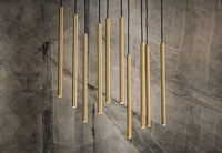 Lampa wisząca zwis rurka LASER brass X czarny/mosiądz szer. 78cm 8924