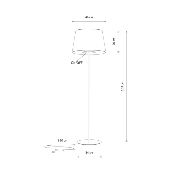 Lampa podłogowa TUTOIA E27 wys.163cm szer.46cm kabel200cm | Beż-Silk gray 11683